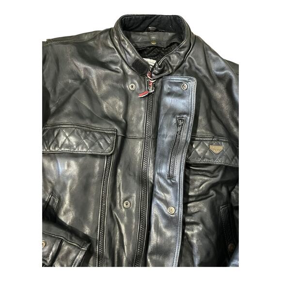 Leather Motorcycle Jacket Mens Vintage Moto Cafe Racer Biker Rider 48 - Picture 4 of 9